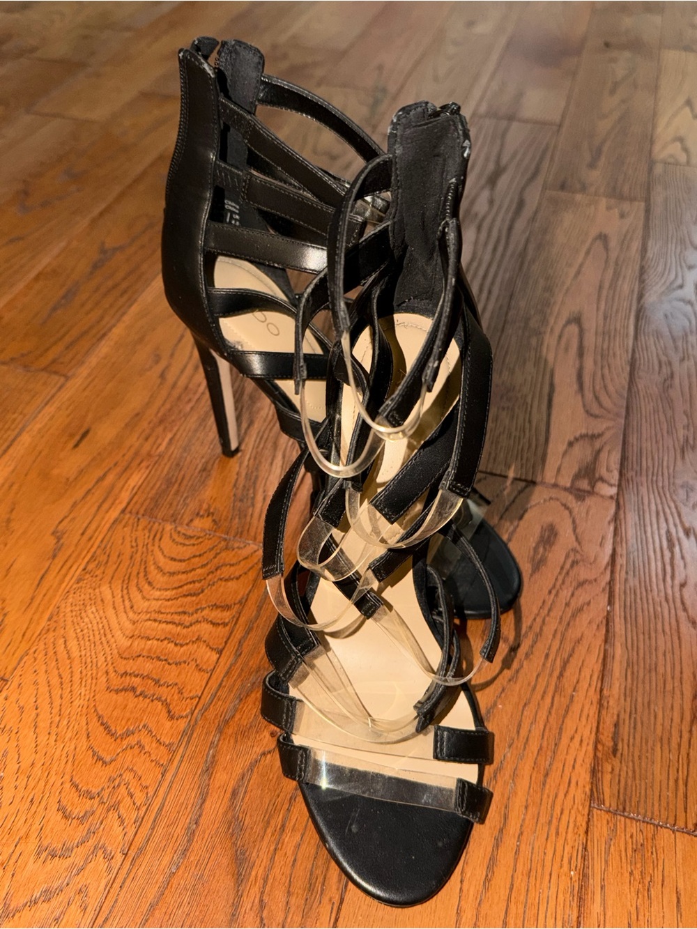Black Strappy High Heel Sandals - Women 7